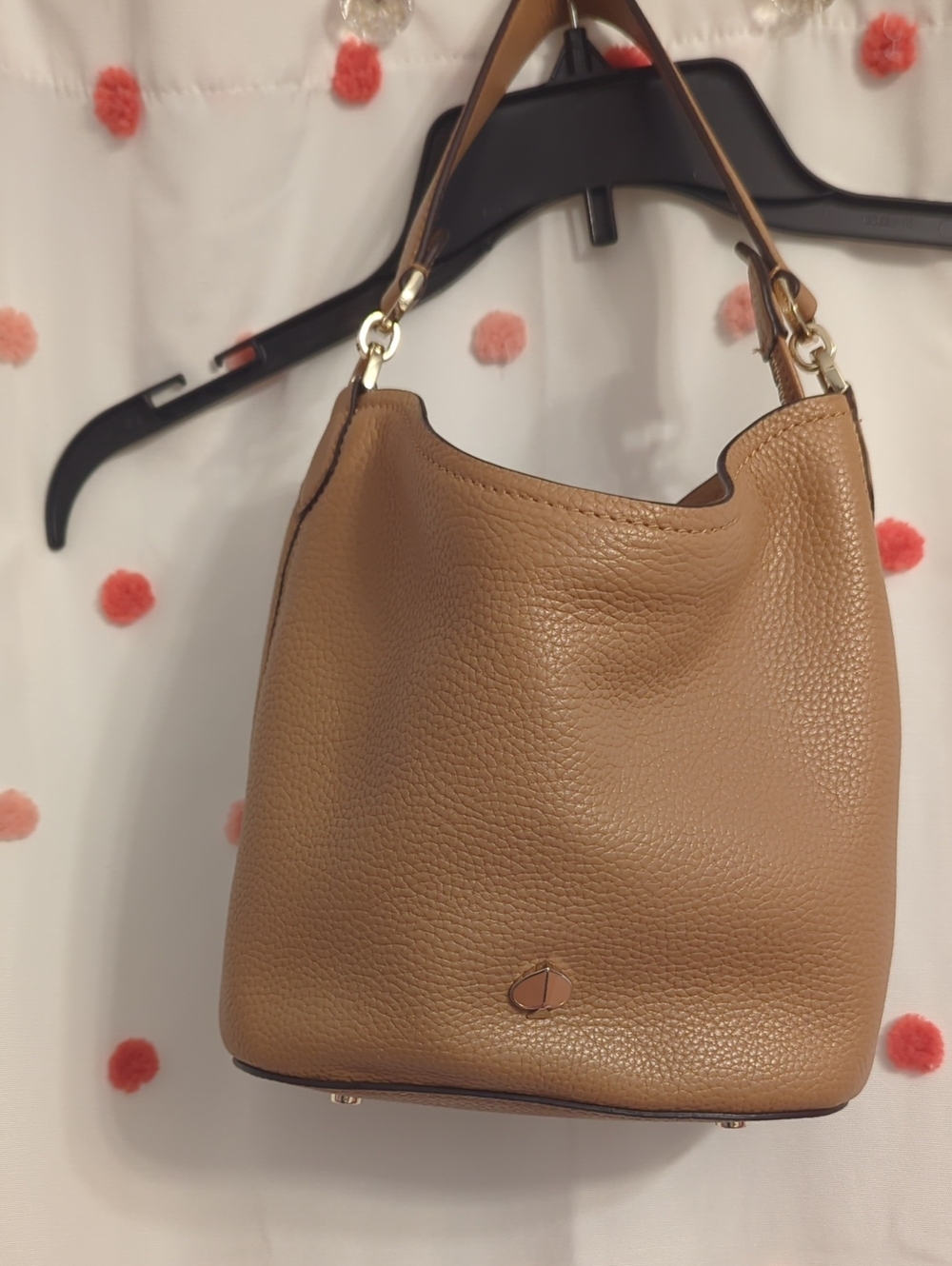 kate spade Pebbled Leather Shoulder Bag - Tan